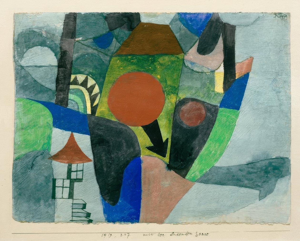 Landschaft mit sinkender Sonne tekijältä Paul Klee