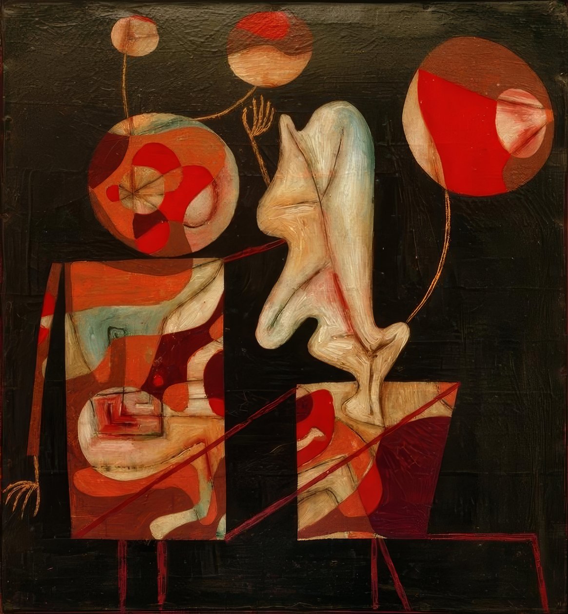 Marionetten (Bunt auf Schwarz) tekijältä Paul Klee