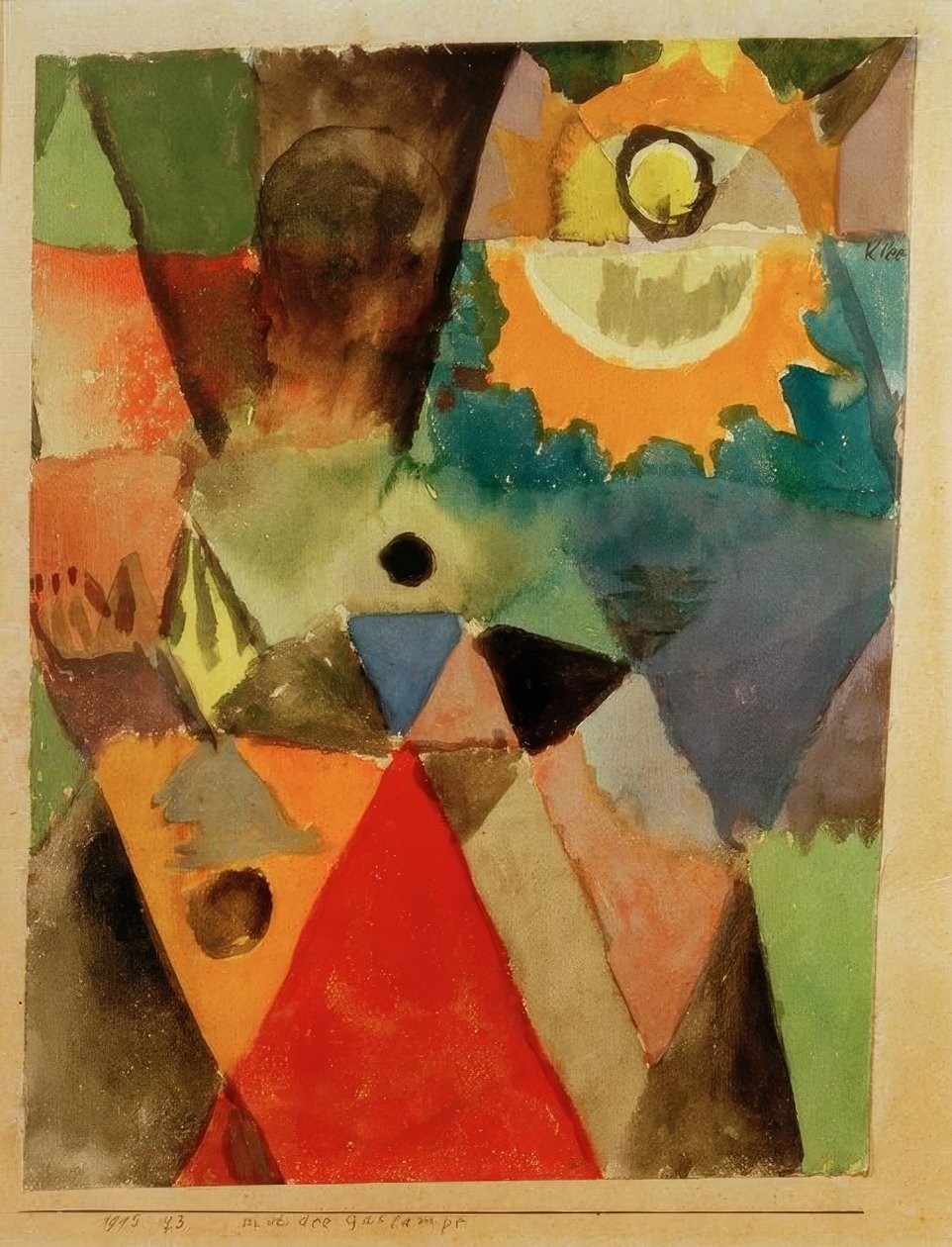 Mit der Gaslampe (Stilleben mit der Gaslampe) tekijältä Paul Klee