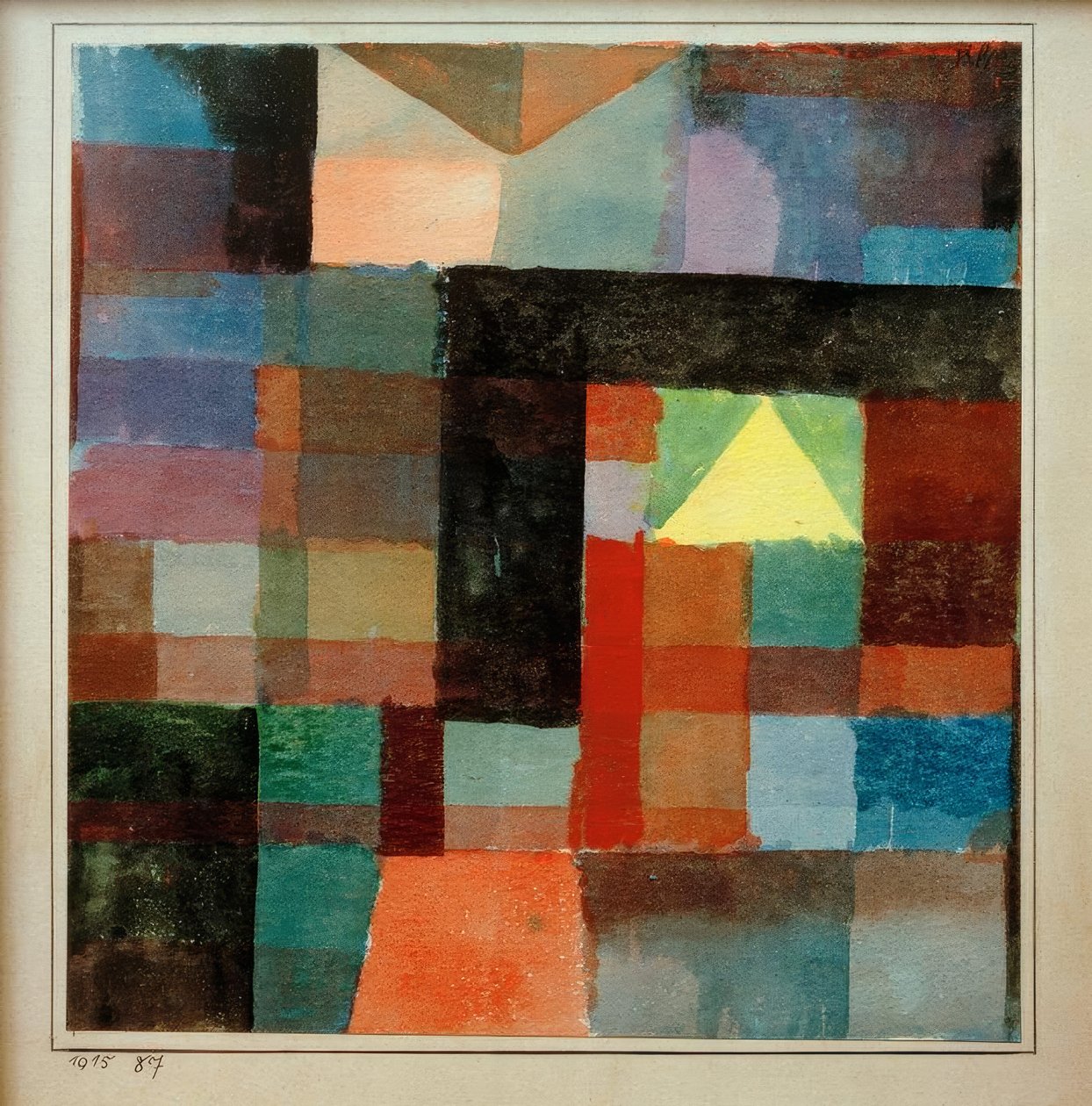 Raumarchitektur mit der gelben Pyramid / kalt-warm tekijältä Paul Klee