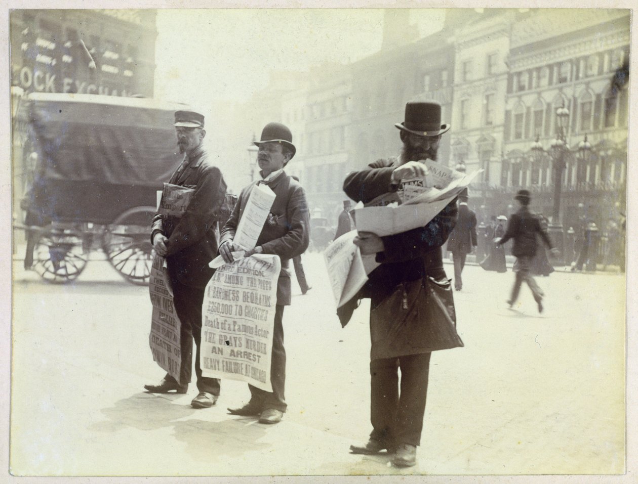 Sanomalehtien myyjät, Ludgate Circus, 1893 tekijältä Paul Martin