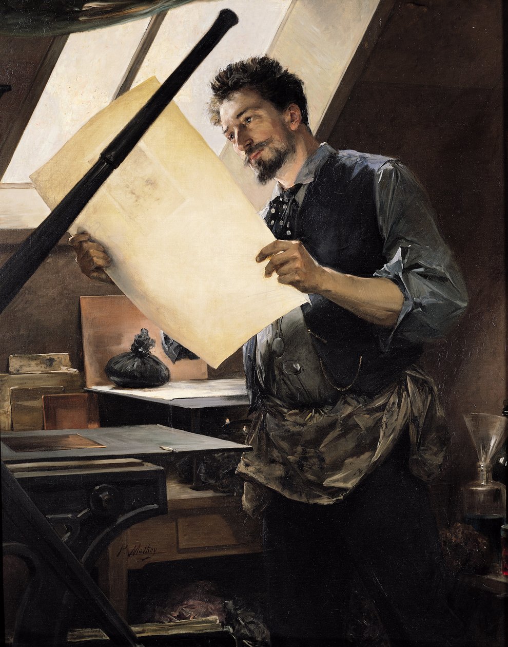 Felicien Rops (1833-98) studiossaan tekijältä Paul Mathey