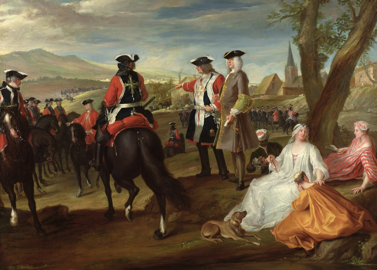 Katsaus mustista muskettisotureista Plaine des Sablonsilla, 1729 tekijältä Paul Ponce Antoine Robert