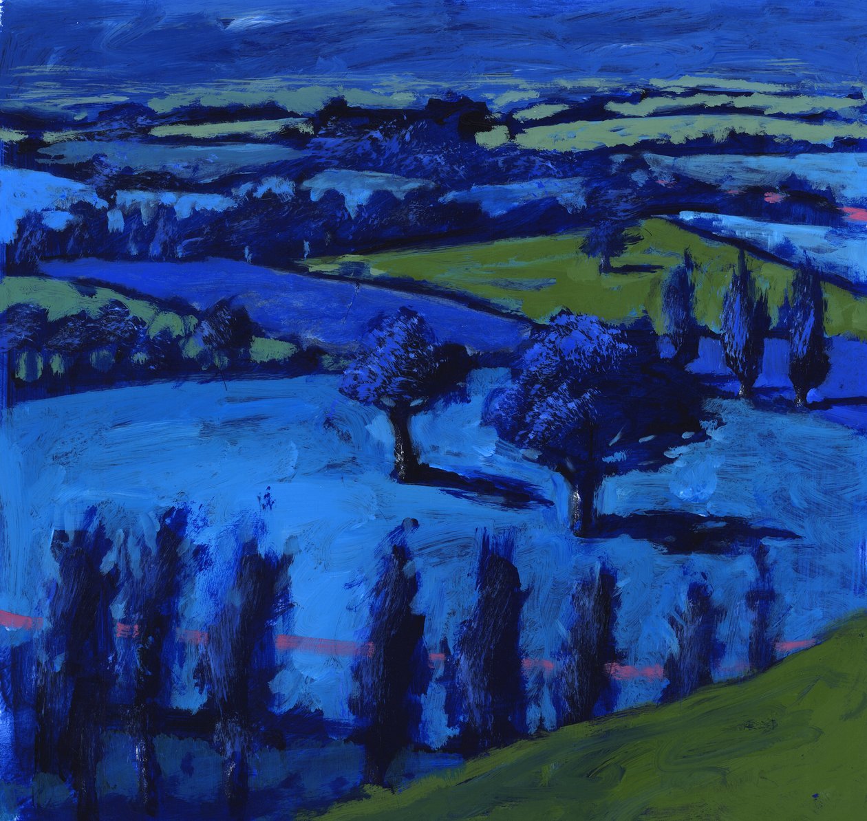 Sininen maisema, 2009 (akryyli aluksella) tekijältä Paul Powis