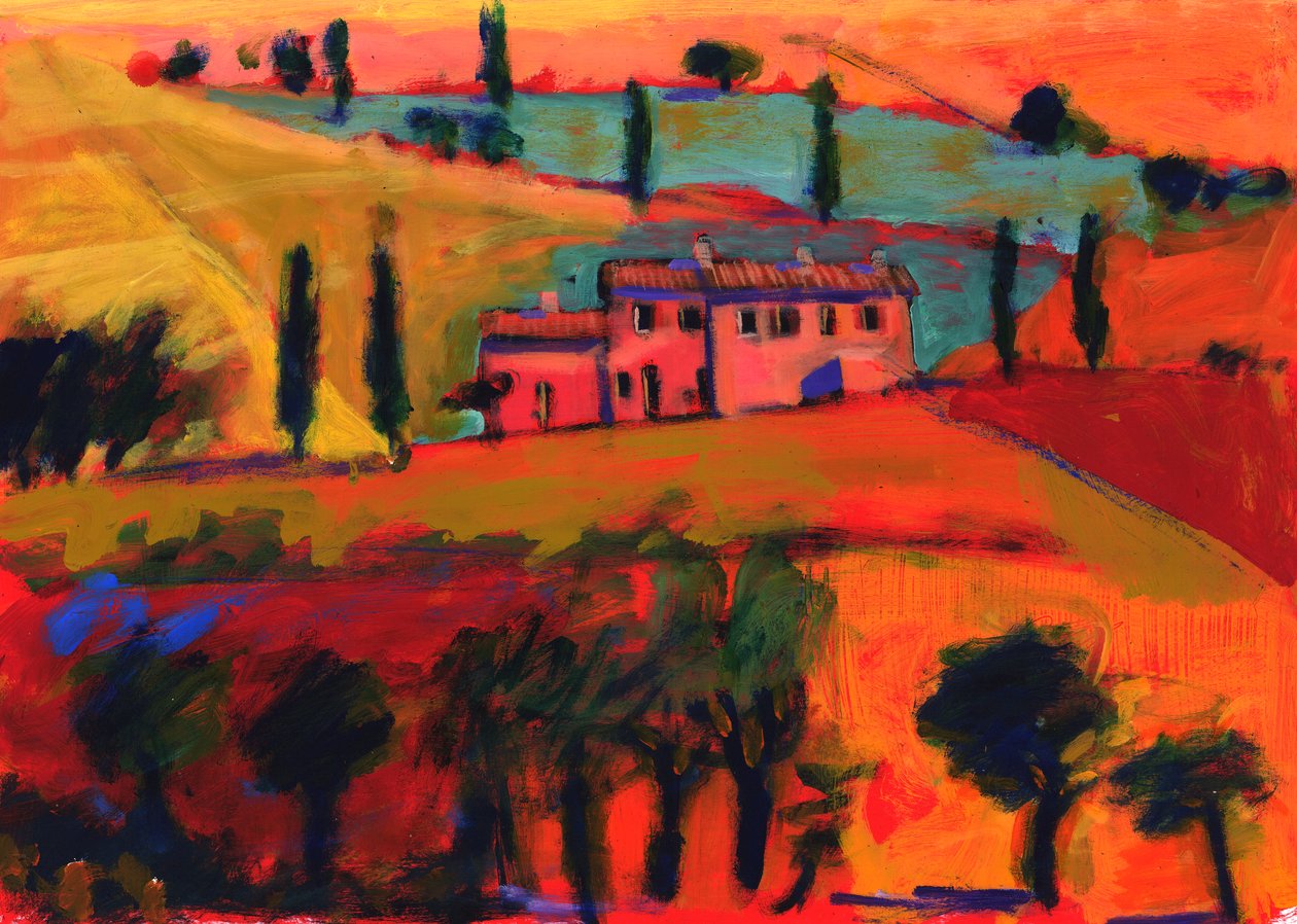 Toscana, 2008 (akryyli laudalle) tekijältä Paul Powis