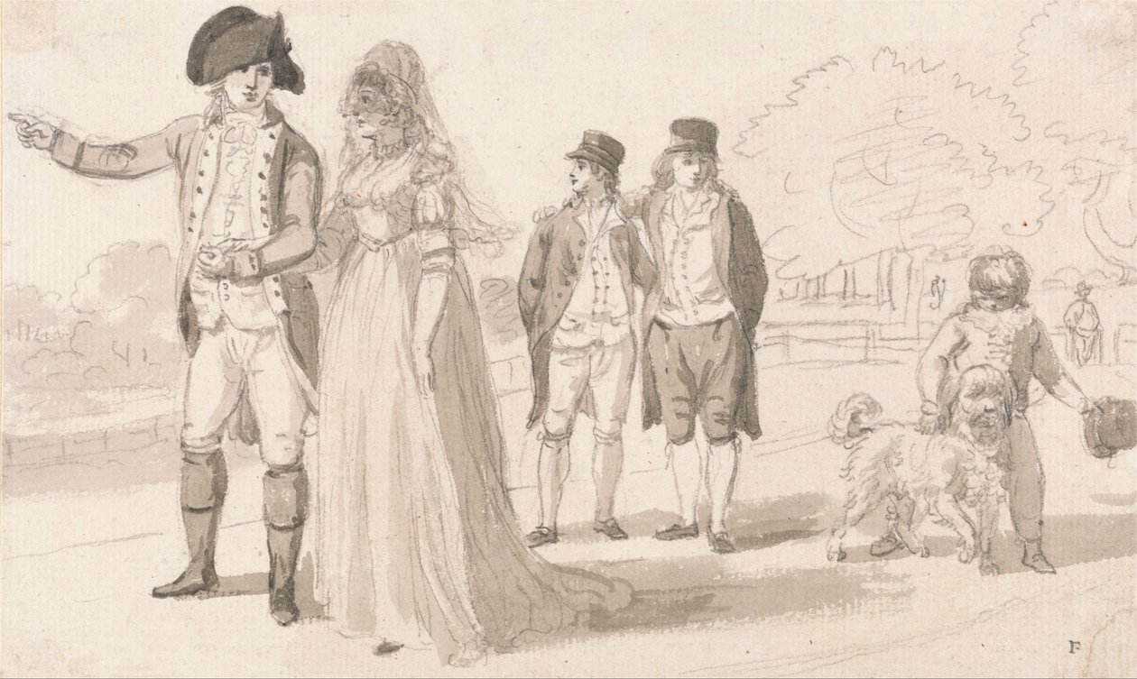 Perhe Hyde Parkissa tekijältä Paul Sandby