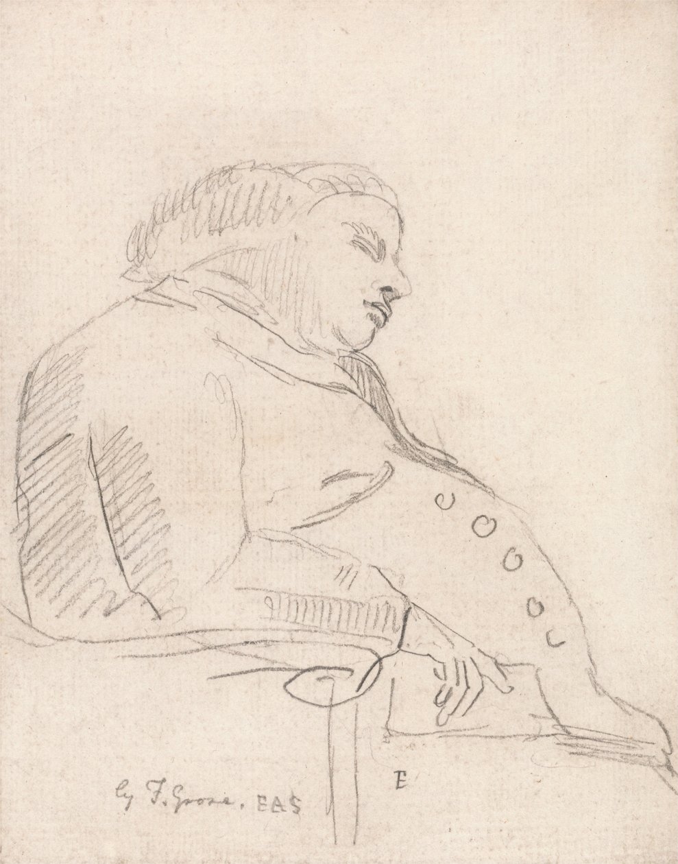 Francis Grose nukkuu tuolissa tekijältä Paul Sandby