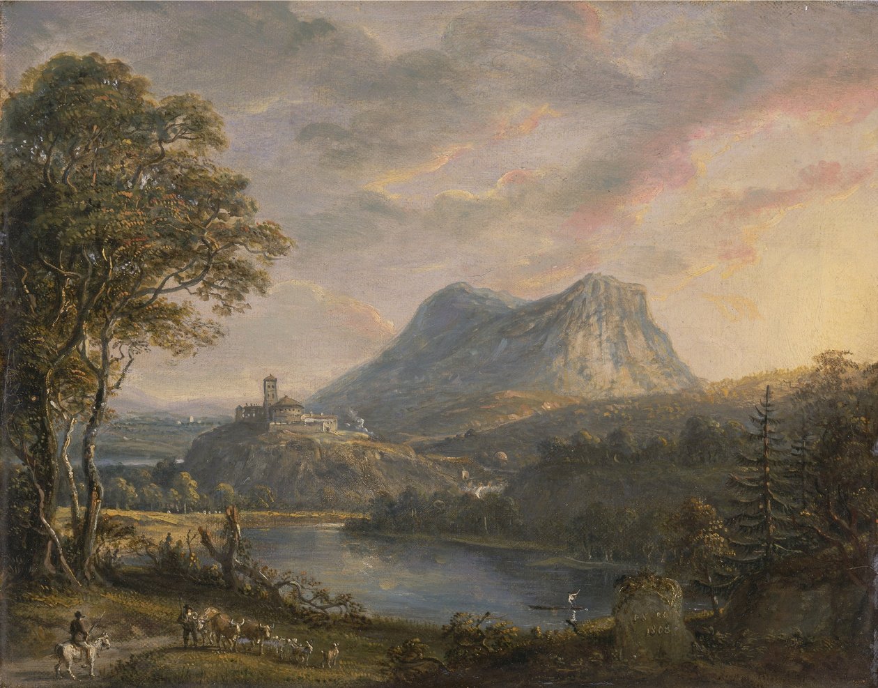 Maisema järven kanssa tekijältä Paul Sandby