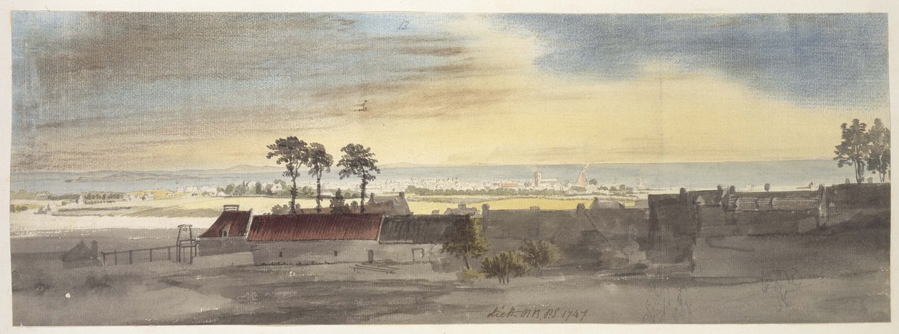 Leith, 1747 (akvarelli ja värillistä liitua grafiitilla) tekijältä Paul Sandby