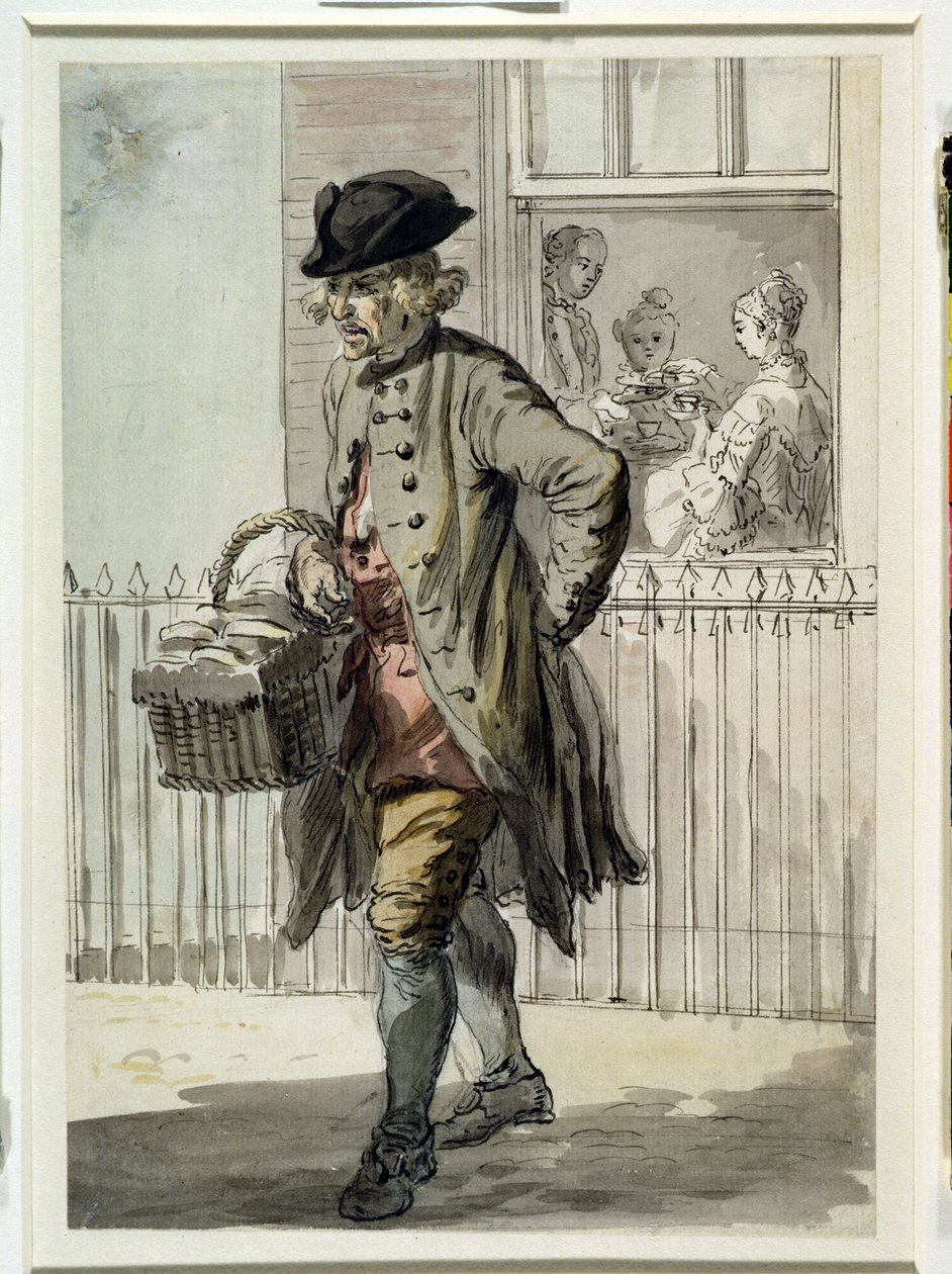 London Cries: A Muffin Man, n. 1759 tekijältä Paul Sandby
