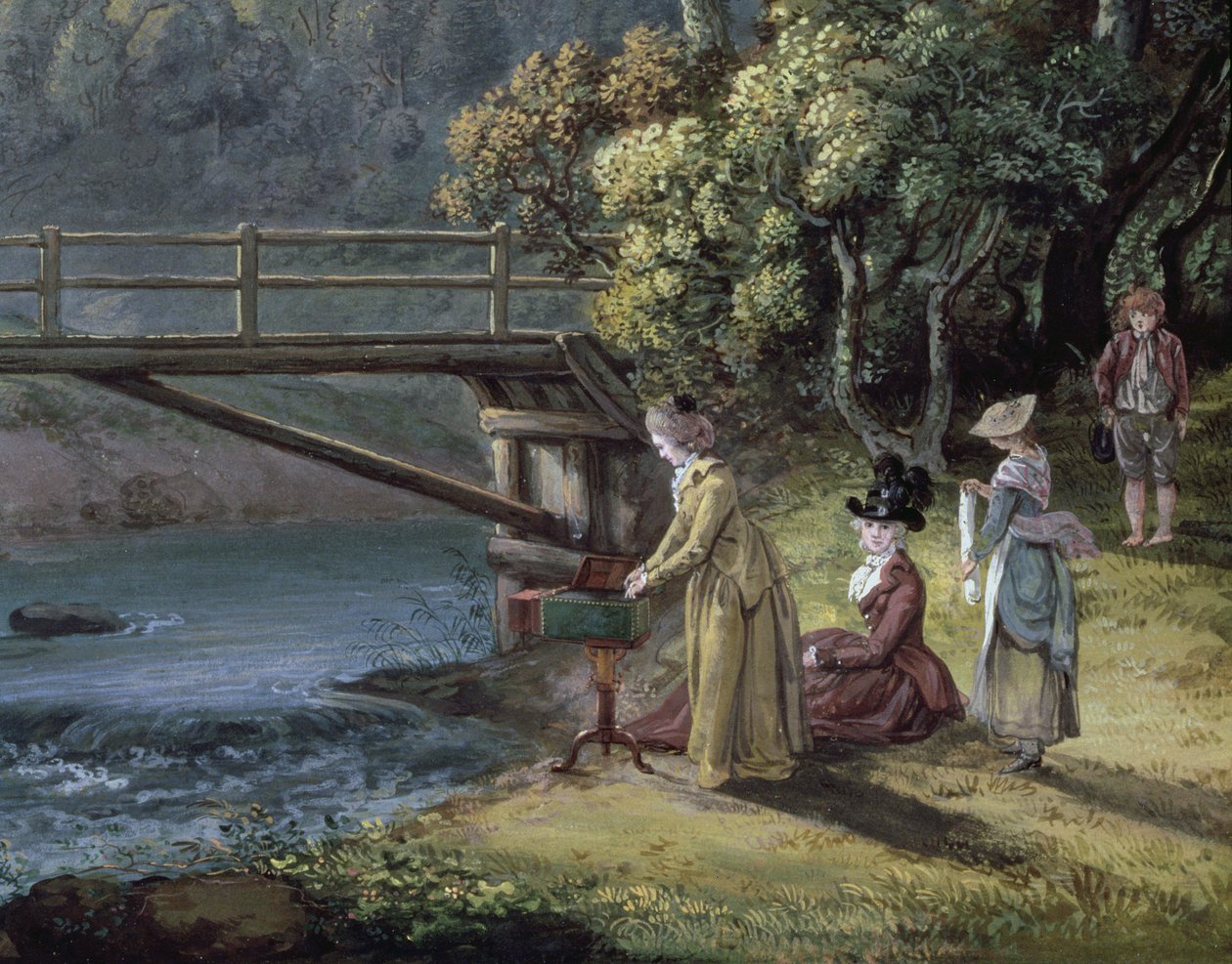Roslinin linna, Midlothian (wc ja guassi paperilla) (yksityiskohta 111945) tekijältä Paul Sandby