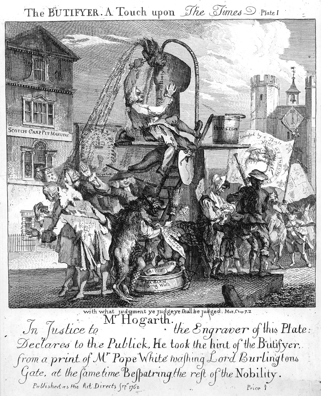 Butifyer, A Touch on The Times, 1762 tekijältä Paul Sandby