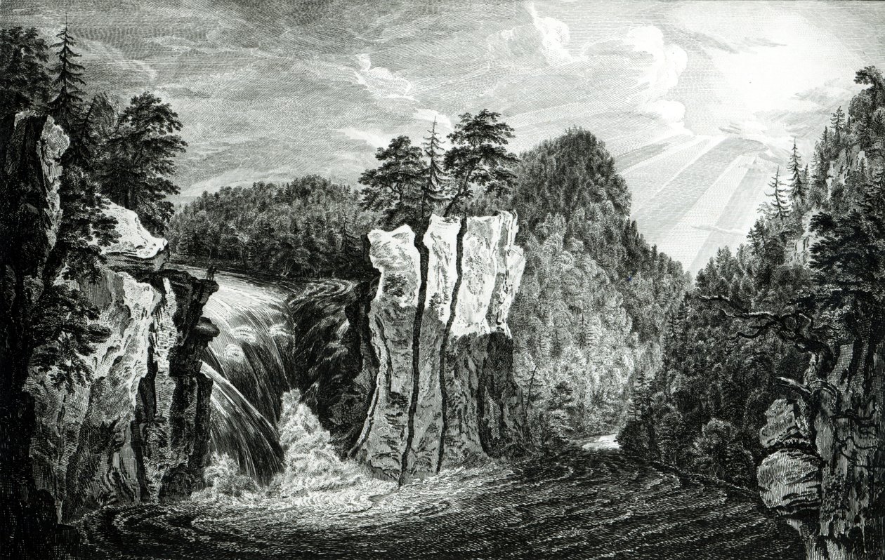 Näkymä Passaic-joen vesiputoukselle, New Jerseyssä tekijältä Paul Sandby