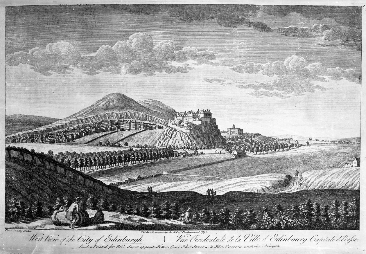 Länsinäkymä Edinburghin kaupungista, 1753 tekijältä Paul Sandby