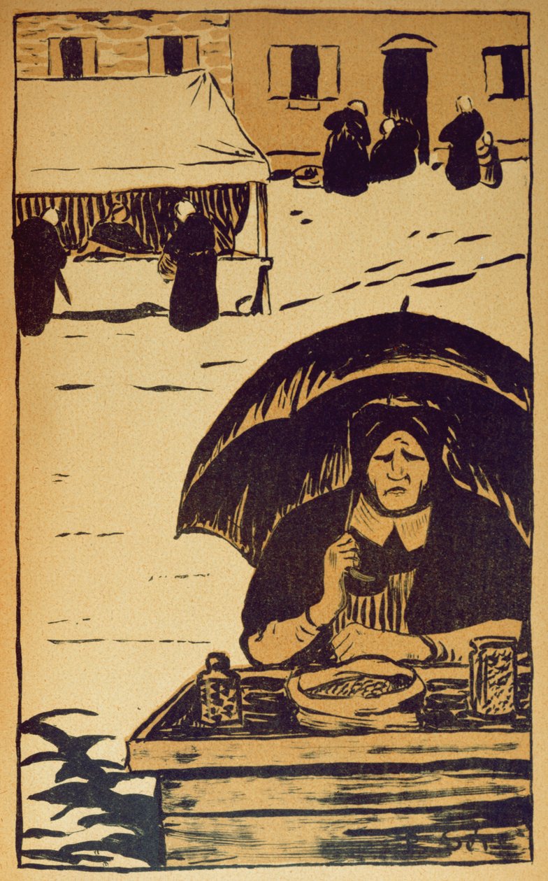 Four Seasons Sellers Bretagnen, kuvitus "La Revue Blanche", toukokuu 1894 tekijältä Paul Sérusier