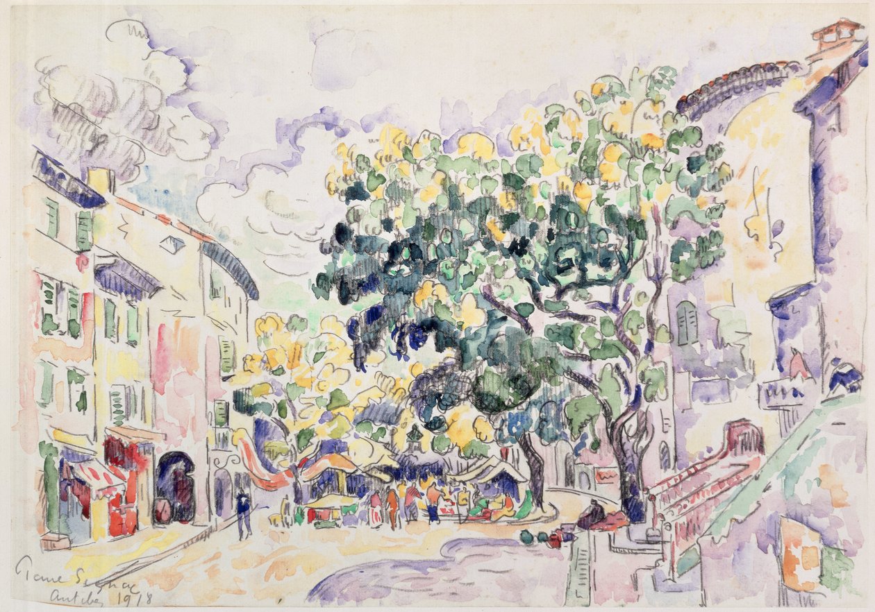 Antibes, 1918 (wc paperilla) tekijältä Paul Signac