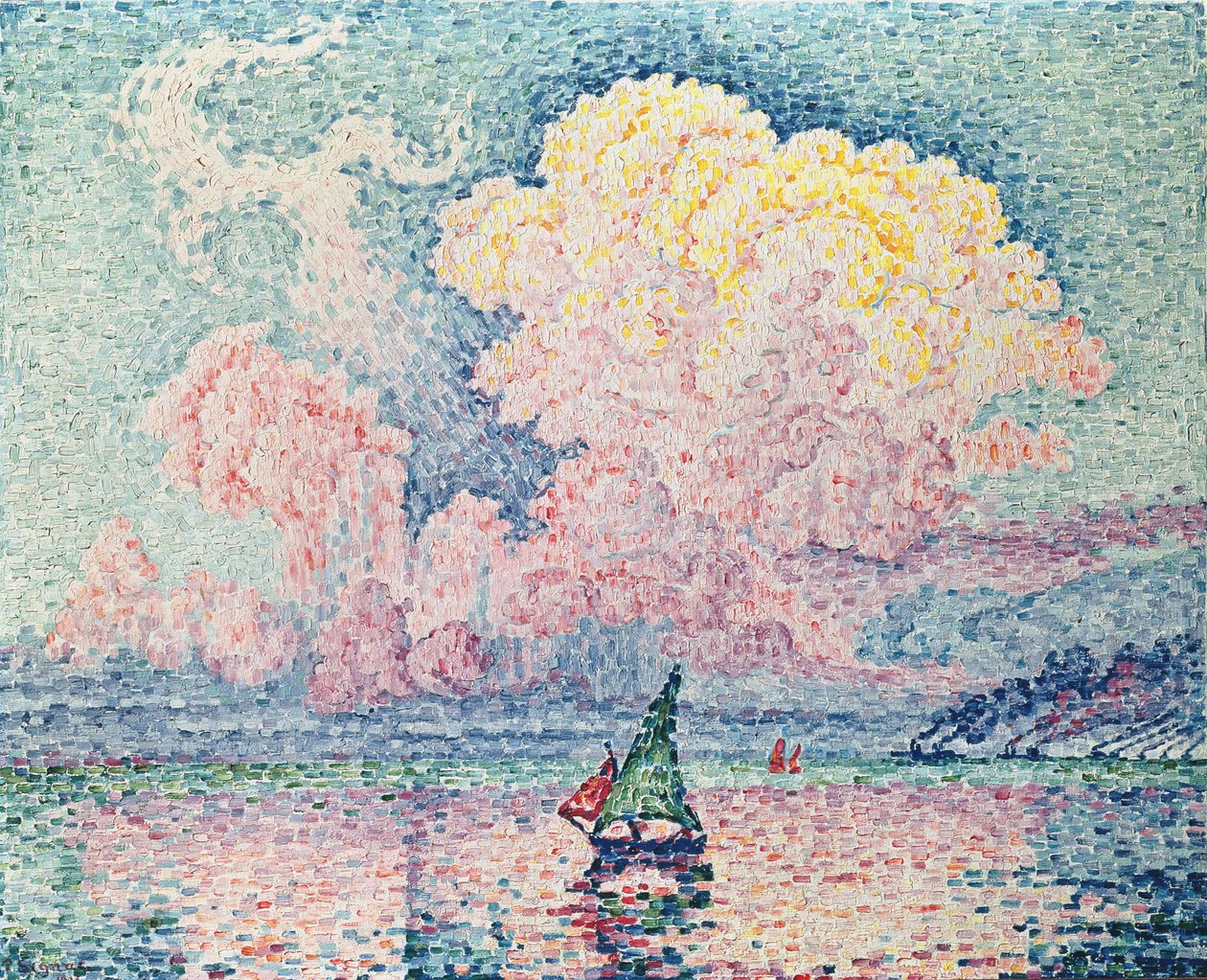 Antibes, vaaleanpunainen pilvi, 1916 tekijältä Paul Signac