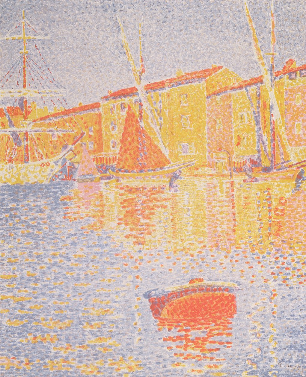 Poiju, St. Tropezin satama, 1894 (värillinen lito) tekijältä Paul Signac