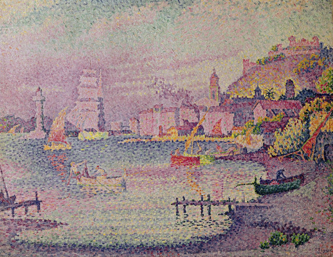 Poistuminen Saint-Tropezin satamasta, 1902 tekijältä Paul Signac
