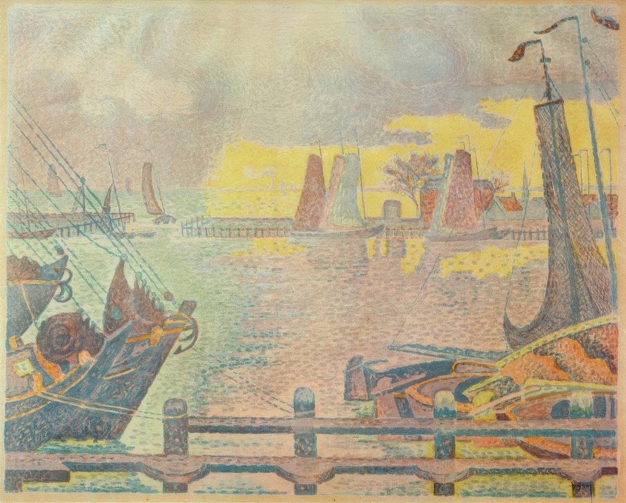 Les bateaux à Flessingue tekijältä Paul Signac