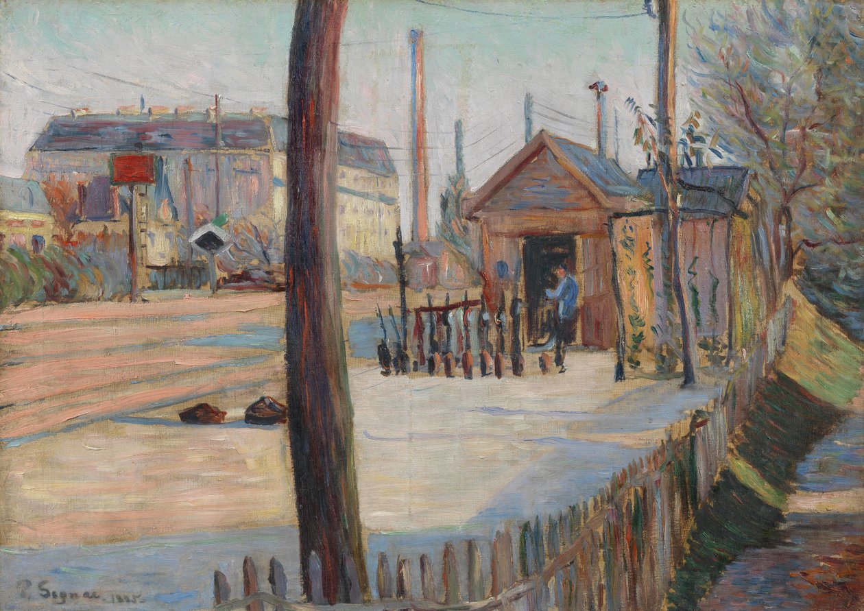 Rautatien risteys lähellä Bois-Colombesia tekijältä Paul Signac