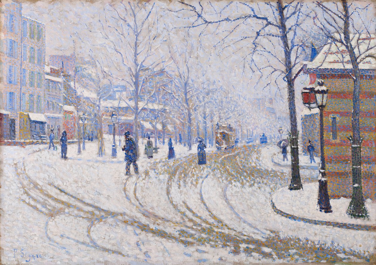 Snow, Boulevard de Clichy, Pariisi, 1886 tekijältä Paul Signac