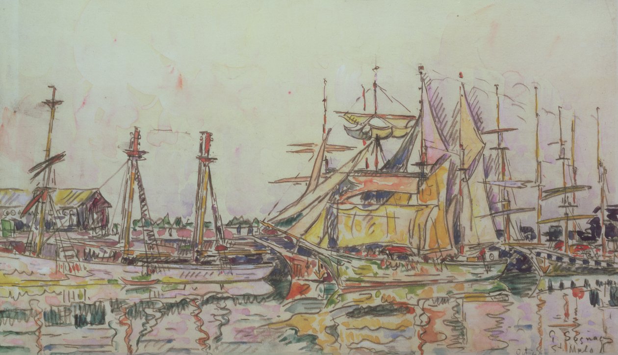 St. Malo, 1927 (WC) tekijältä Paul Signac