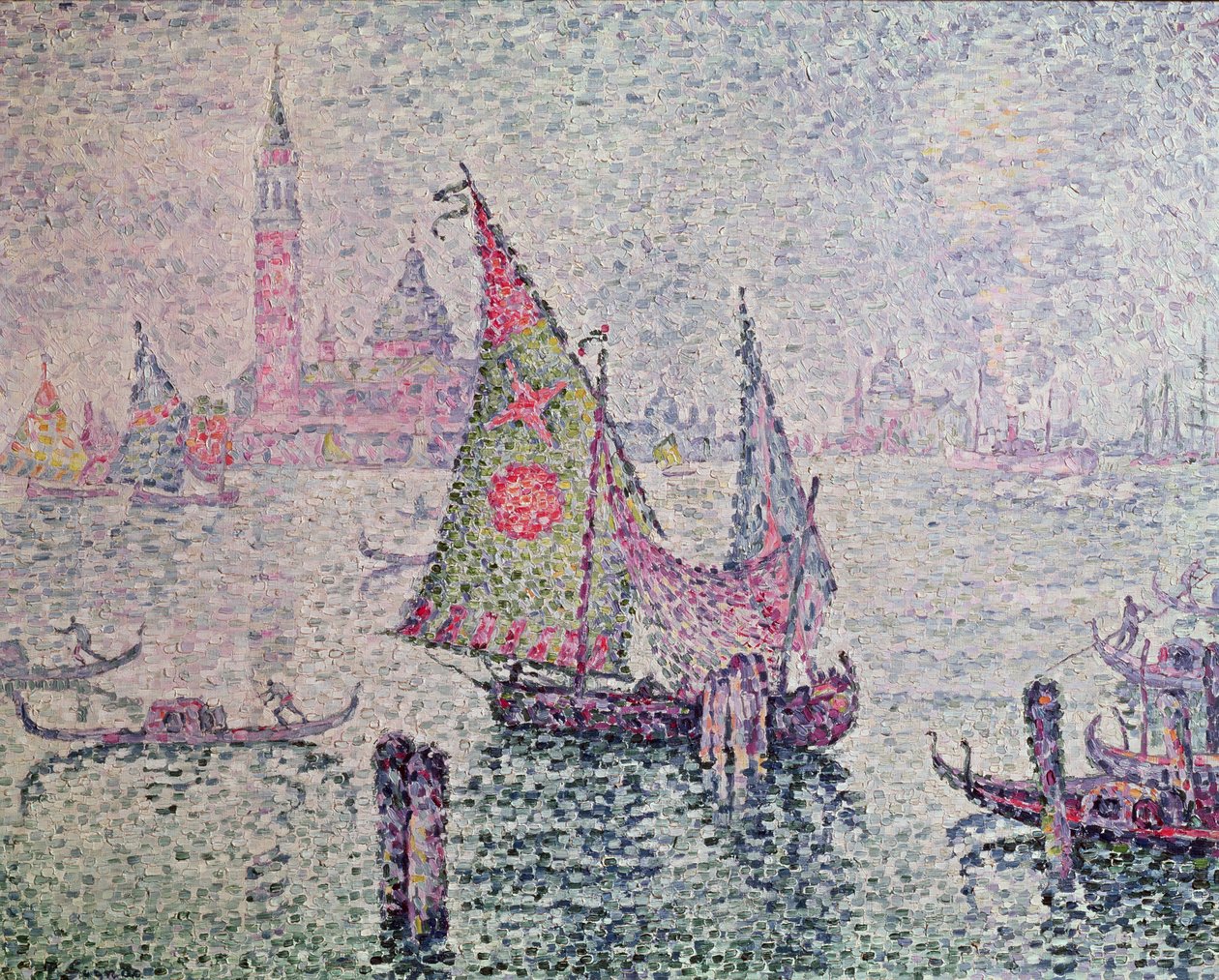 Vihreä purje, Venetsia, 1904 tekijältä Paul Signac