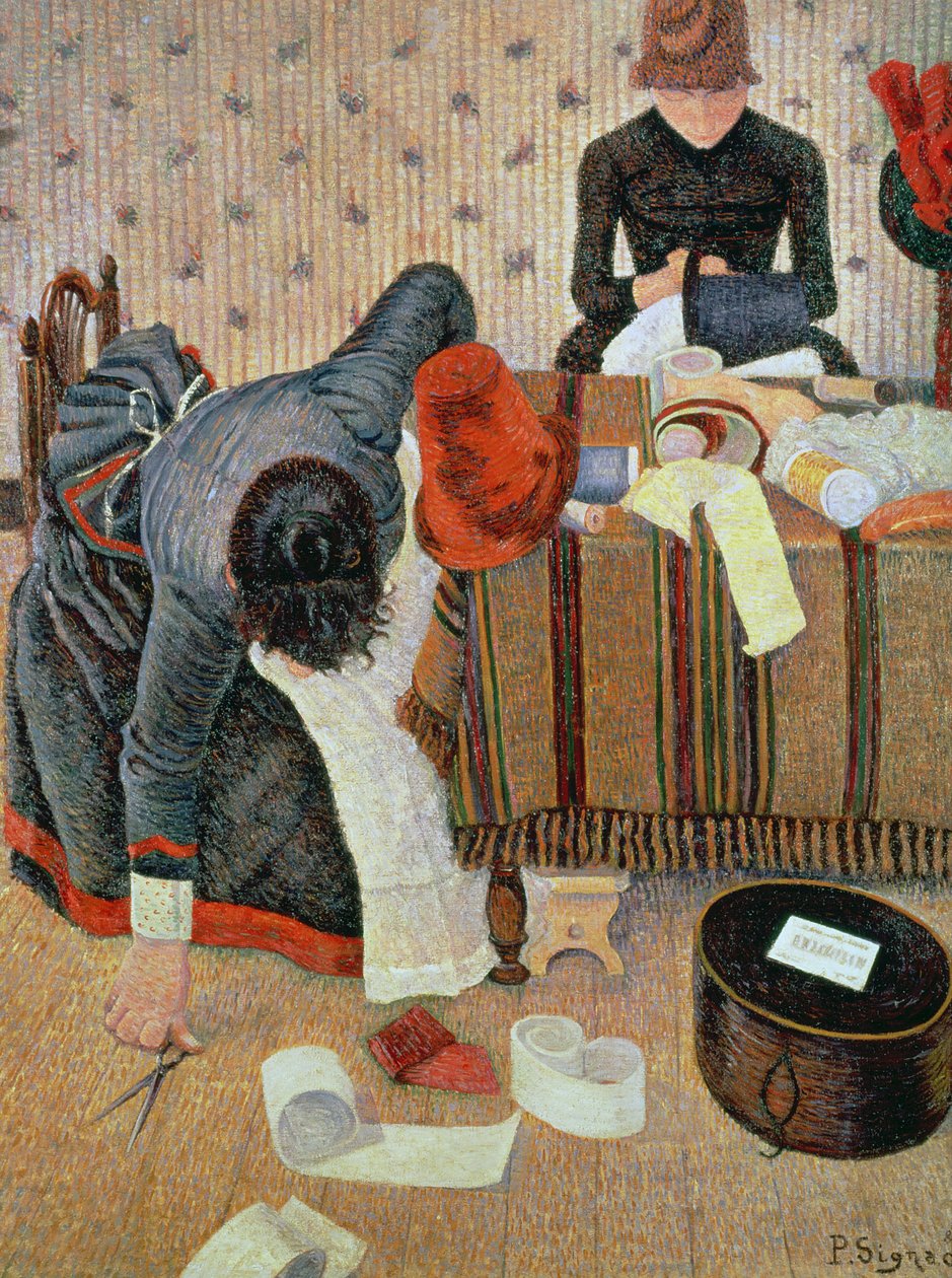The Milliner, 1885 tekijältä Paul Signac