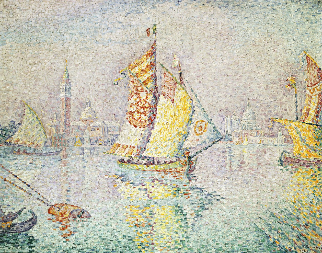 Keltainen purje, Venetsia, 1904 tekijältä Paul Signac