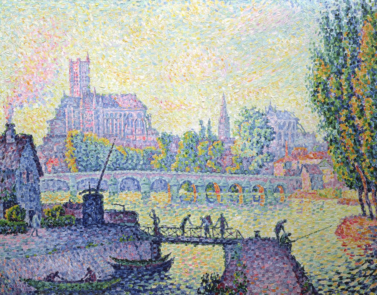 Näkymä Auxerren sillalle, 1902 tekijältä Paul Signac