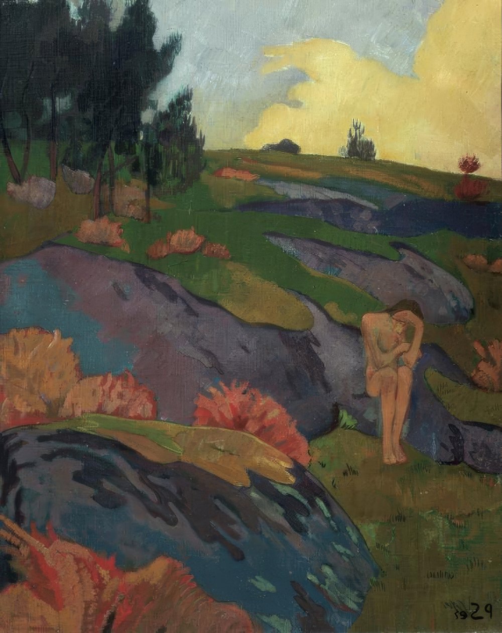 Melancolía o Eva Bretona/1890. Käsittelijä: PAUL SERUSIER. Museo: COLECCION ERITTÄIN tekijältä Paul Sérusier