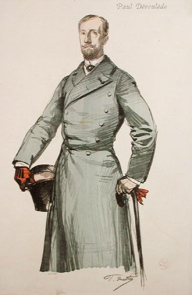 Paul Derouleden (1846-1914) muotokuva Revue Illustree -lehdestä, kaivertaja Boileau tekijältä Paul after Mathey