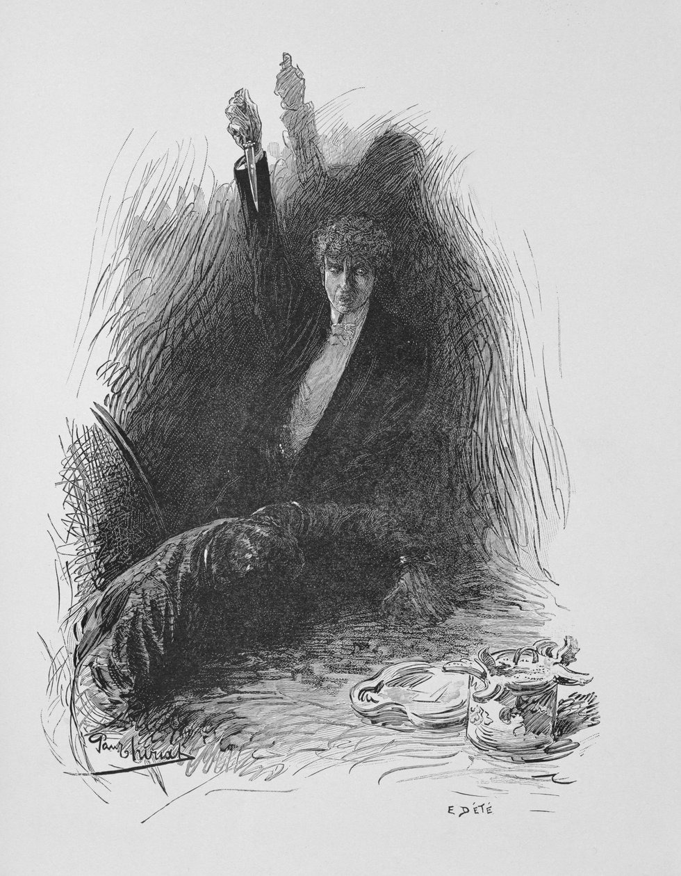 Kuvitus Oscar Wilden (1854-1900) teoksesta "Dorian Grayn kuva", kaivertaja E. d