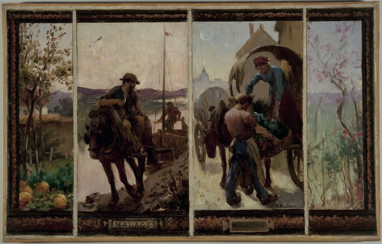 Saint-Maur-des-Fossésin kaupungintalon luonnos: Halage - Puutarhanhoito. tekijältä Paul Albert Baudouin