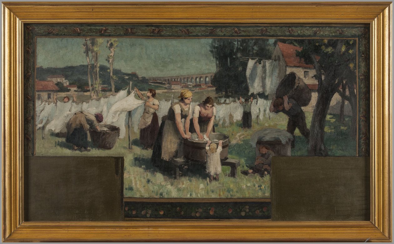 Arcueil-Cachanin kaupungintalon luonnos: Les Blanchisseuses tekijältä Paul Albert Baudouin