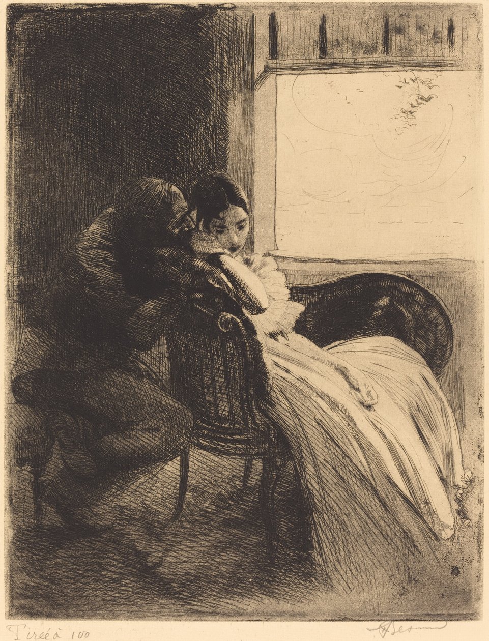 Flirttailu, c. 1886. tekijältä Paul Albert Besnard