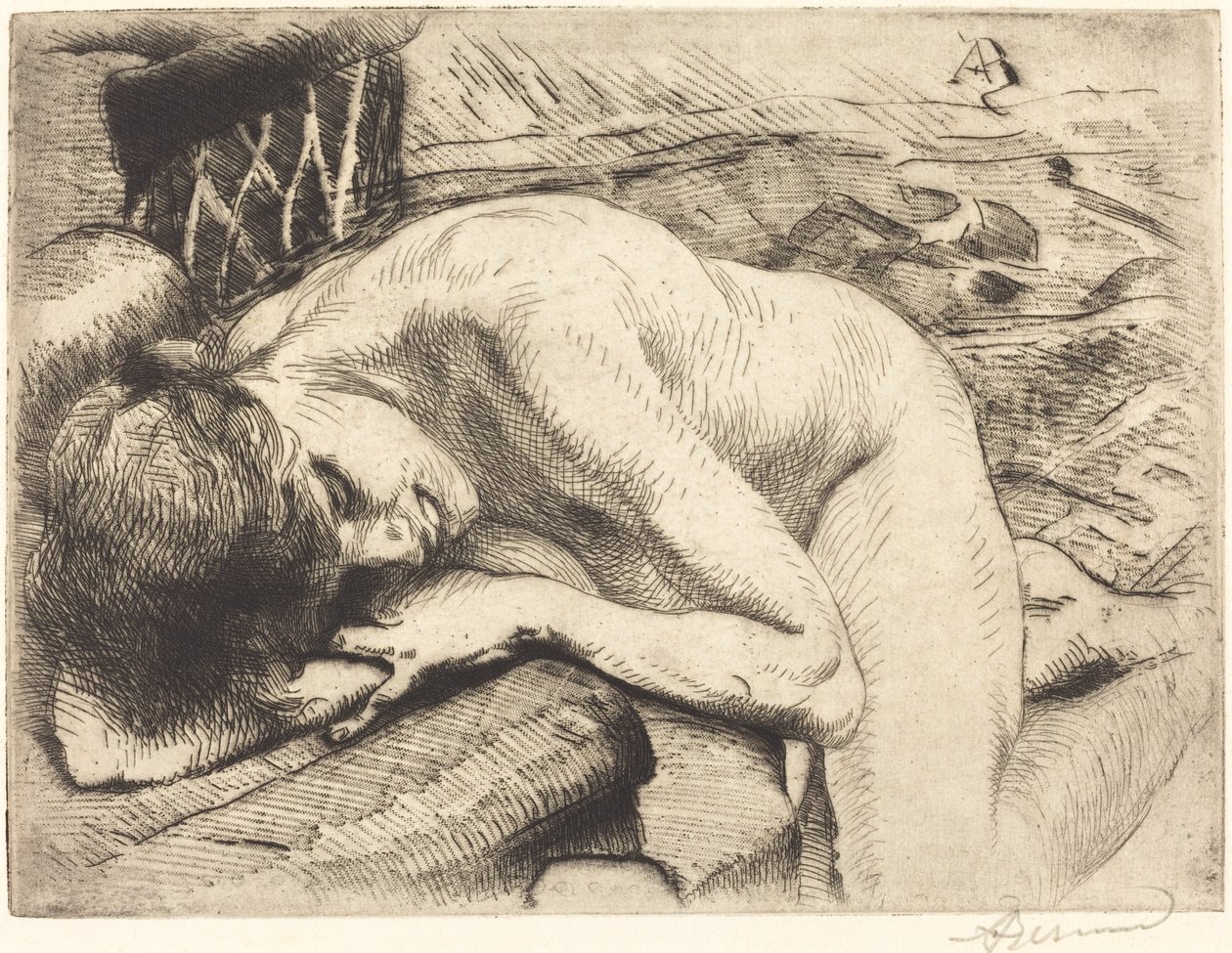 Malli nukkuu lattialla Malli nukkuu lattialla, 1885. tekijältä Paul Albert Besnard