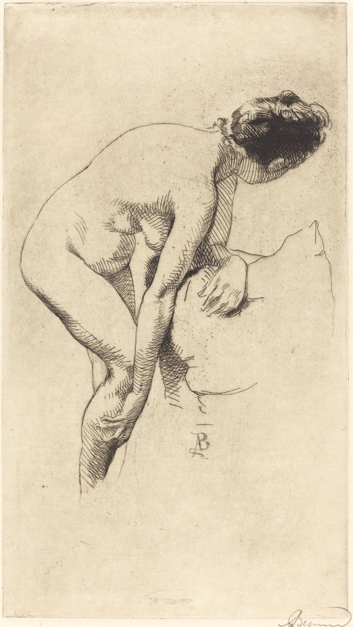 Alaston pitelee jalkaansa Alaston nainen pitelee jalkaansa, 1886. tekijältä Paul Albert Besnard