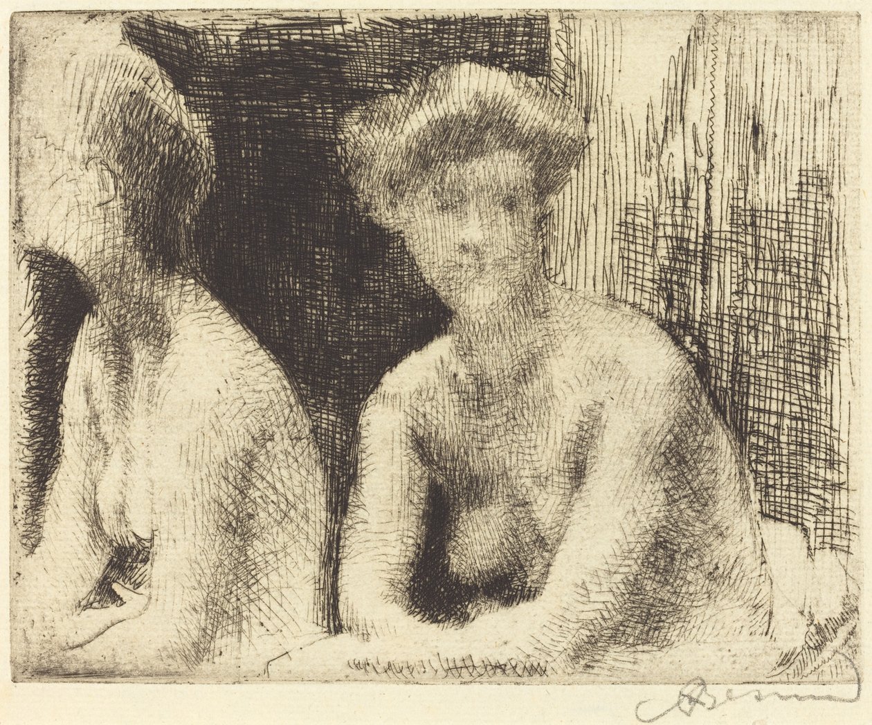 Alaston nainen katselasiin tekijältä Paul Albert Besnard
