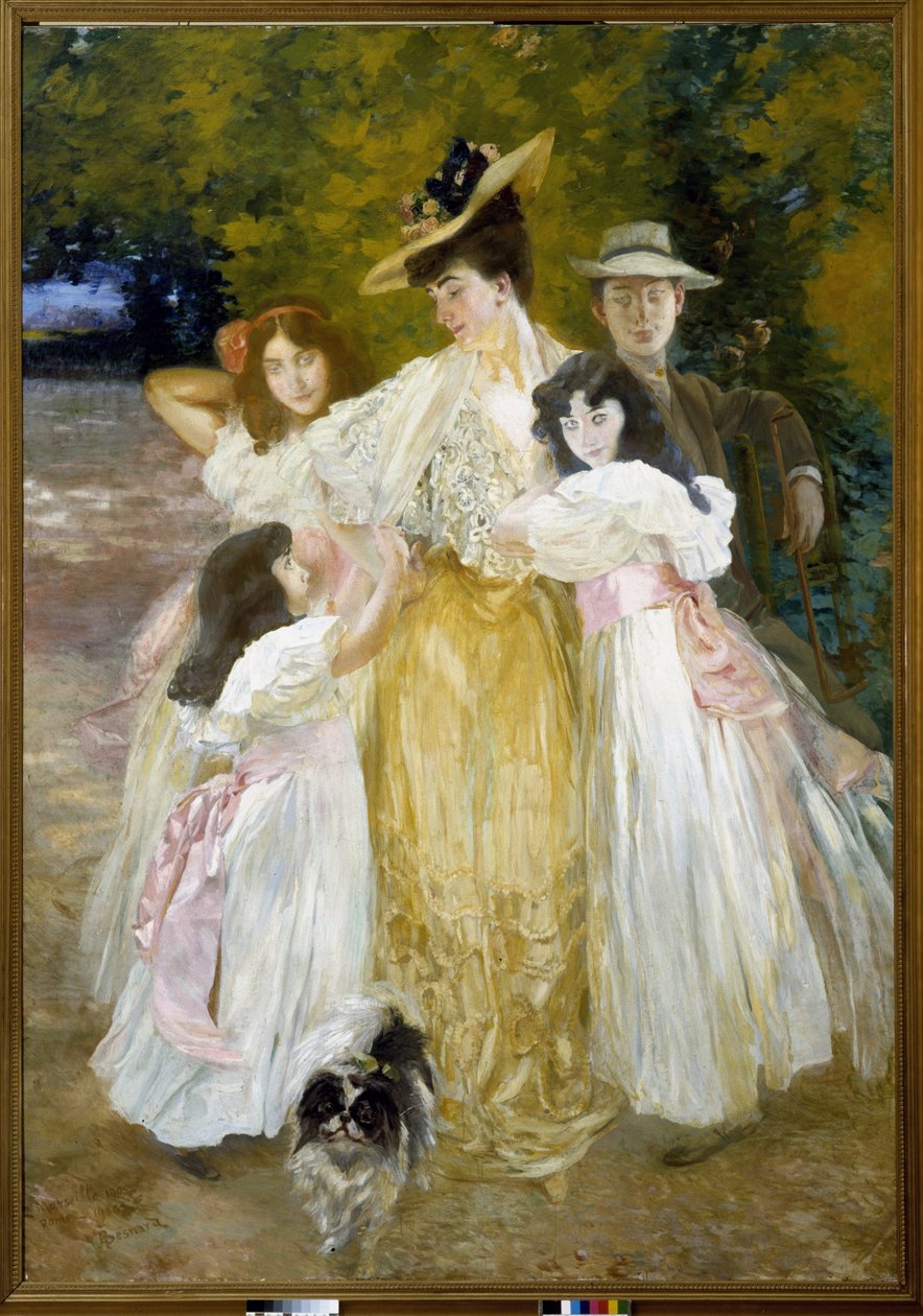 Madame Manten ja hänen lastensa muotokuva tekijältä Paul Albert Besnard