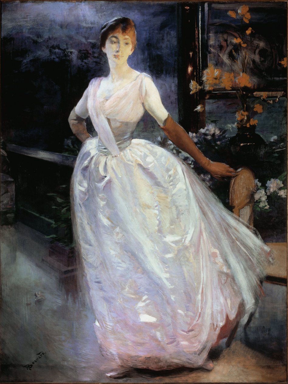 Madame Roger Jourdainin muotokuva - Öljy kankaalle tekijältä Paul Albert Besnard