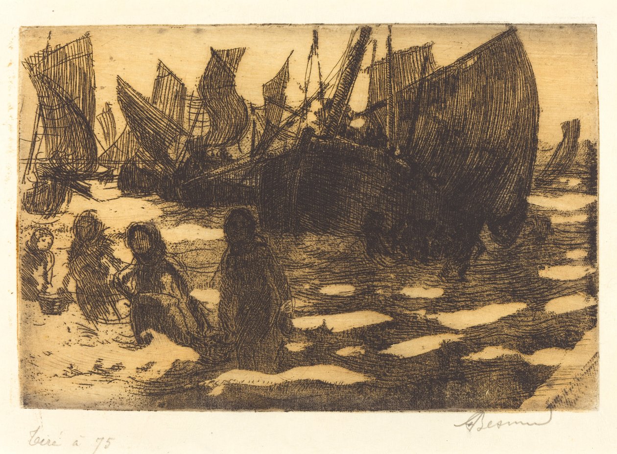 Berck Petites Pêcheuses de Berckin pienet kalastusalukset, 1897. tekijältä Paul Albert Besnard