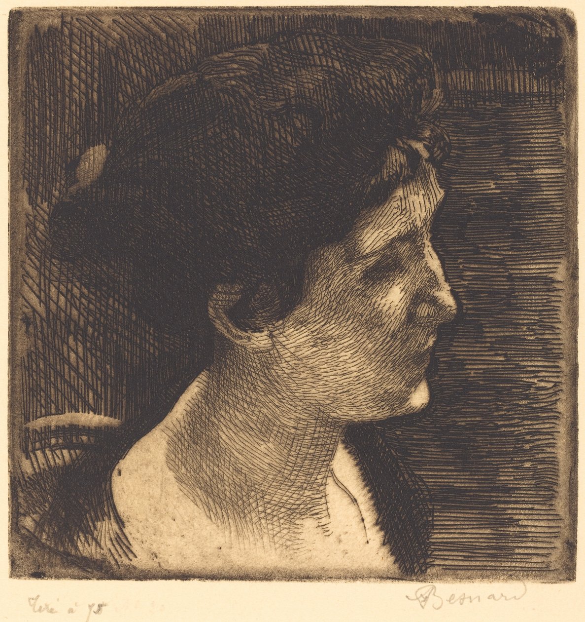 Nainen täydessä profiilissa Grand profil de femme, 1892. tekijältä Paul Albert Besnard