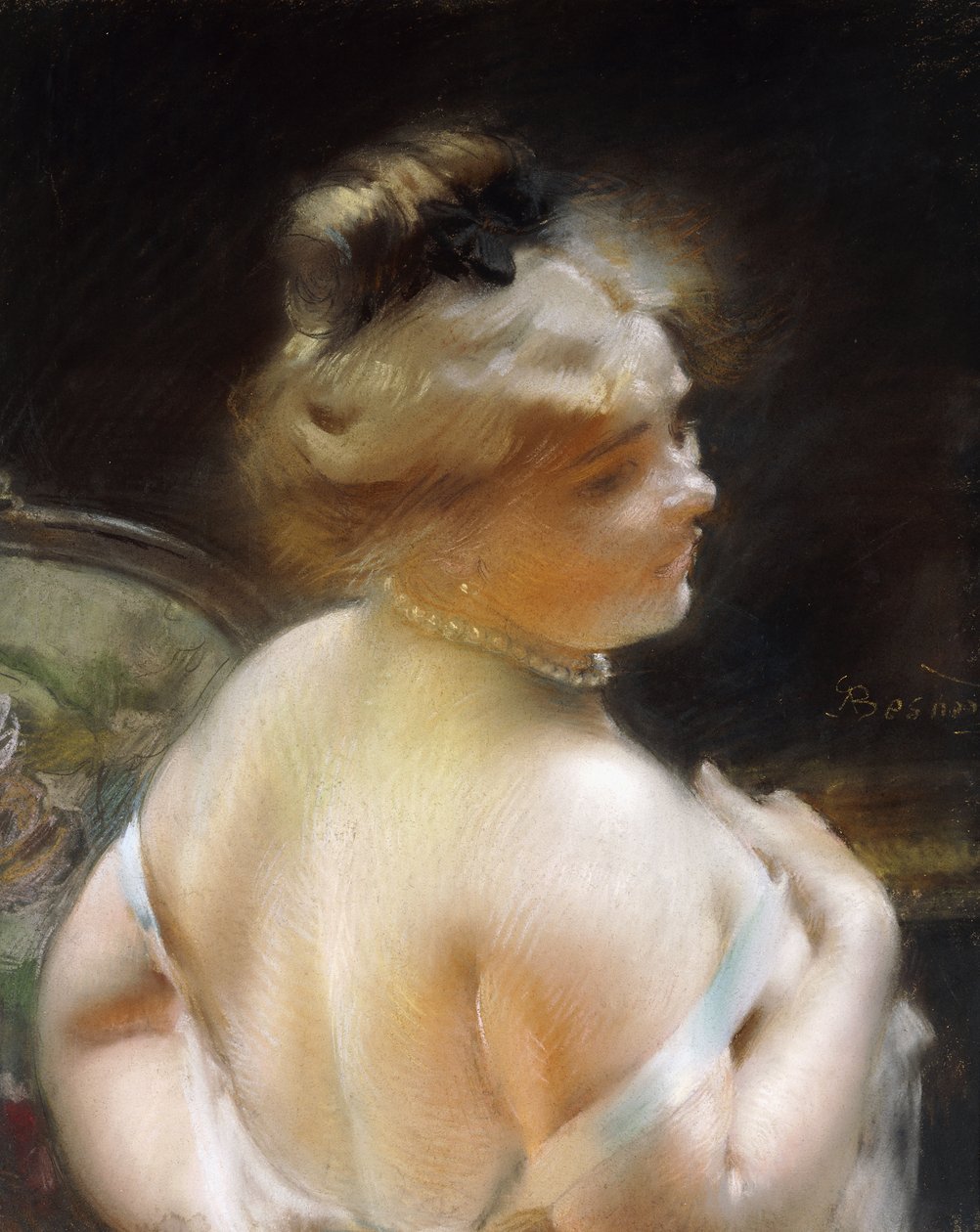 Nainen helmikaulakorulla; Femme au Collier de Perles, tekijältä Paul Albert Besnard