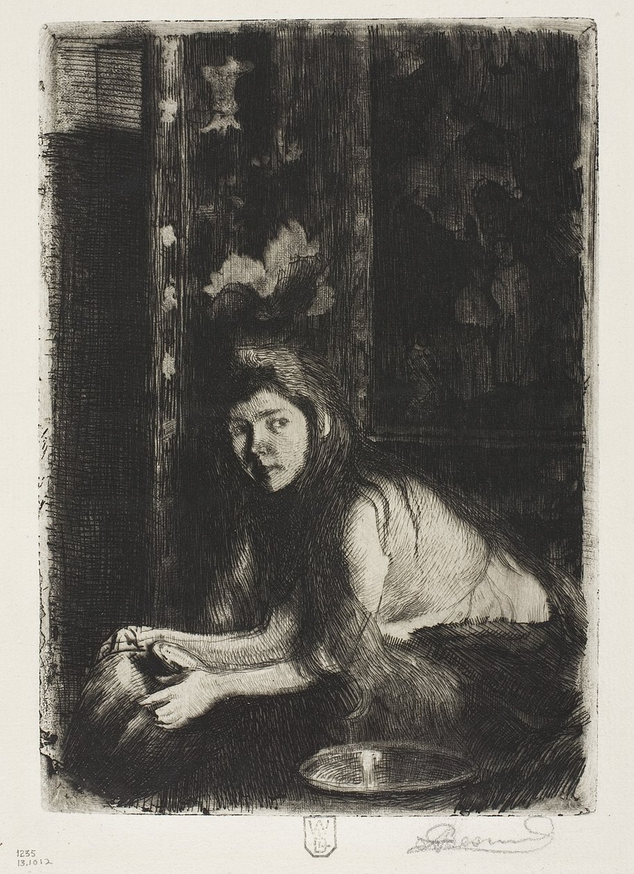 Nainen maljakon kanssa, 1894 tekijältä Paul Albert Besnard