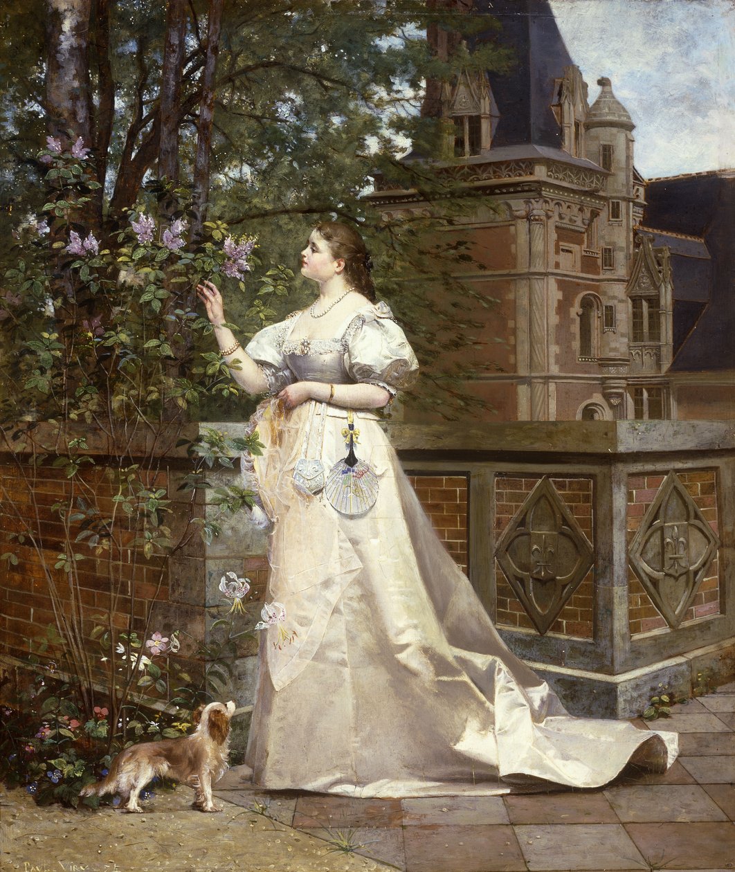 Lilojen poimiminen, 1874 tekijältä Paul Alphonse Viry