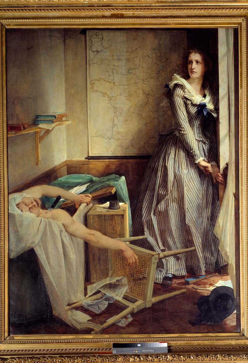 Ranskan vallankumous: "" Charlotte Corday (1768-1793) Jean Paul Maratin salamurhan aikaan"" Paul Baudryn (1828-1885) maalaus tekijältä Paul Baudry