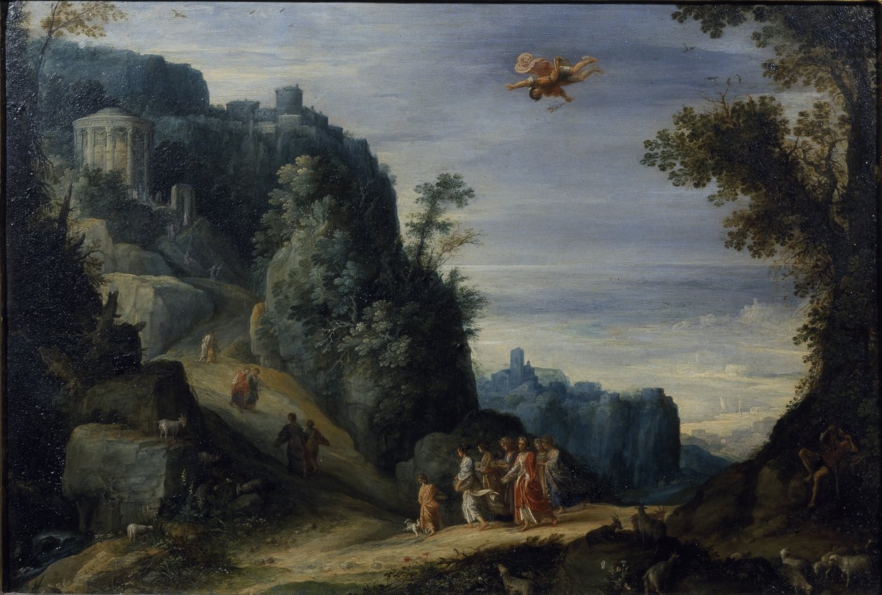Mercury and Herse, n. 1605 (öljy kuparipaneelissa) tekijältä Paul Brill or Bril