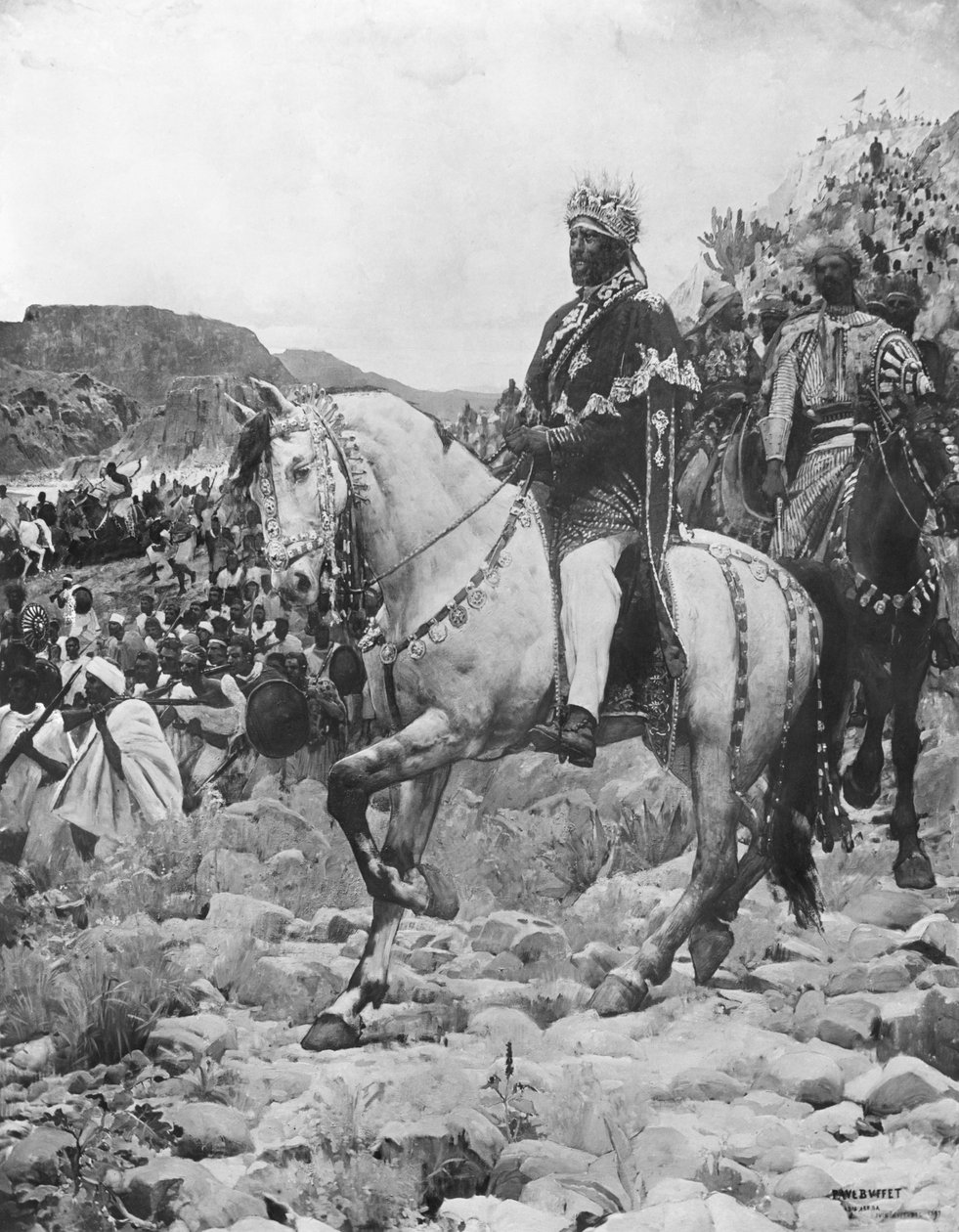 Etiopian musta, Menelik II (1844-1913) Adowan taistelussa 1897 (katso myös 287703) tekijältä Paul Buffet